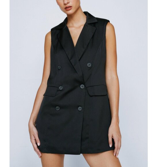 ⭐️Tailored Tank Top Blazer Chic Minimalist Modern Classy Classic Boho Mini Dress - Picture 2 of 7
